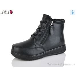 Черевики жіночі стильні Зима 60922 black (8 пар р.37-42) "Aba" недорого оптом від прямого постачальника