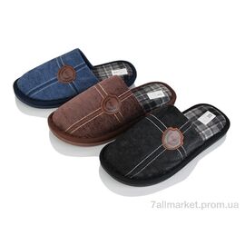 Фотография Тапки мужские домашние Весна/осень Шльопки М 6052 mix (12 пар р.40-45) "Progress" недорого оптом от прямого поставщика