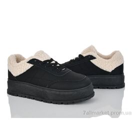 Фотография Кроссовки женские модные зима T018 black (8 пар р.36-41) "Baolikang" недорого оптом от прямого поставщика