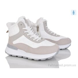 Фотография Ботинки женские стильные зима 8711 white-grey (8 пар р.36-41) "Baolikang" недорого оптом от прямого поставщика