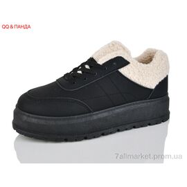 Кросівки жіночі модні Зима T018 black (8 пар р.36-41) "QQ&Панда" недорого оптом від прямого постачальника