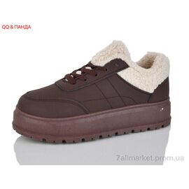 Кросівки жіночі модні Зима T018 d.brown (8 пар р.36-41) "QQ&Панда" недорого оптом від прямого постачальника