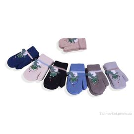 Фотография Варежки детские Зима 2711 mix (12 шт. р.сетка 1-3) "KUINH" недорого оптом от прямого поставщика