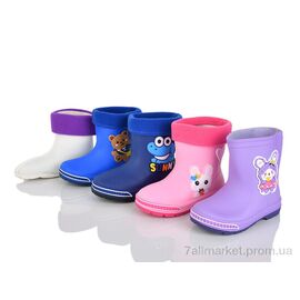 Гумове взуття дитяча Весна/осінь 3014 mix (12 пар р.20-25) "M&L  Alex13" недорого оптом від прямого постачальника