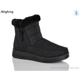 Дутики жіночі утеплені Зима 281 black (8 пар р.37-42) "Minghong" недорого оптом від прямого постачальника