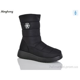 Фотография Дутики женские утепленные зима 292 black (8 пар р.37-42) "Minghong" недорого оптом от прямого поставщика