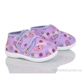 Тапки дитячі домашні Весна/осінь FT001-1 violet (6 пар р.21-25) "Soylu" недорого оптом від прямого постачальника