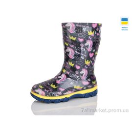 Фотография Резиновая обувь детская Весна/осень Чобіт дитячий чорний (9 пар р.27-35) "Lot Shoes" недорого оптом от прямого поставщика