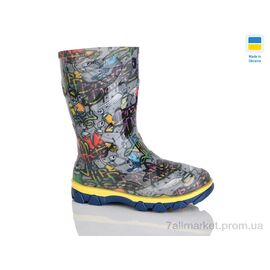 Фотография Резиновая обувь детская Весна/осень Чобіт дитячий сірий (11 пар р.25-35) "Lot Shoes" недорого оптом от прямого поставщика