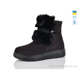 Дутики жіночі утеплені Зима 44-04 чорний (6 пар р.38-42) "Lot Shoes" недорого оптом від прямого постачальника