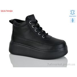 Черевики жіночі стильні Зима Y065 black k (8 пар р.36-41) "QQ&Панда" недорого оптом від прямого постачальника