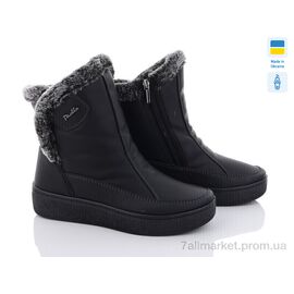 Дутики жіночі утеплені Зима Paolla 427 чорний (8 пар р.37-42) "Paolla" недорого оптом від прямого постачальника