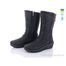 Чоботи жіночі зручні Зима 442 чорний (8 пар р.37-42) "Paolla" недорого оптом від прямого постачальника
