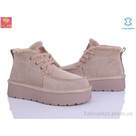 Черевики жіночі стильні Зима A3306 apricot (6 пар р.36-40) "PLPS" недорого оптом від прямого постачальника