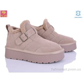 Черевики жіночі стильні Зима A3308 apricot (6 пар р.36-40) "PLPS" недорого оптом від прямого постачальника