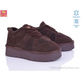 Фотография Кроссовки женские модные зима A3305 brown (6 пар р.36-40) "PLPS" недорого оптом от прямого поставщика