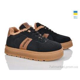 Фотография Кроссовки женские модные зима Гіпаніс Ж 5108 чорний (8 пар р.36-41) "Progress" недорого оптом от прямого поставщика