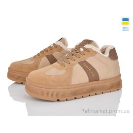 Фотография Кроссовки женские модные зима Гіпаніс Ж 5108 пісочний (8 пар р.36-41) "Progress" недорого оптом от прямого поставщика
