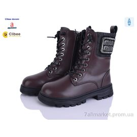 Черевики дитячі зручні Зима C6205 brown (8 пар р.31-36) "Clibee-Doremi" недорого оптом від прямого постачальника