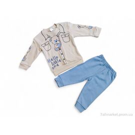 Дитяча піжама Весна/осінь 35600 блакитний реглан-штани (4 шт. р.сітка6-24) "Kids-modnik" недорого оптом від прямого постачальника