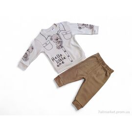 Дитяча піжама Весна/осінь 35600 коричневий реглан-штани (4 шт. р.сітка6-24) "Kids-modnik" недорого оптом від прямого постачальника