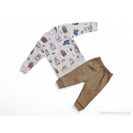 Дитяча піжама Весна/осінь 35601 коричневий реглан-штани (4 шт. р.сітка6-24) "Kids-modnik" недорого оптом від прямого постачальника