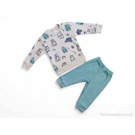 Дитяча піжама Весна/осінь 35601 бірюзовий реглан-штани (4 шт. р.сітка6-24) "Kids-modnik" недорого оптом від прямого постачальника