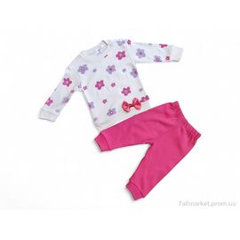 Дитяча піжама Весна/осінь 35651 рожевий реглан-штани (4 шт. р.сітка6-24) "Kids-modnik" недорого оптом від прямого постачальника