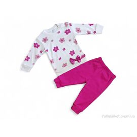 Дитяча піжама Весна/осінь 35651 малиновий реглан-штани (4 шт. р.сітка6-24) "Kids-modnik" недорого оптом від прямого постачальника