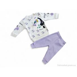 Дитяча піжама Весна/осінь 35652 бузковий реглан-штани (4 шт. р.сітка6-24) "Kids-modnik" недорого оптом від прямого постачальника