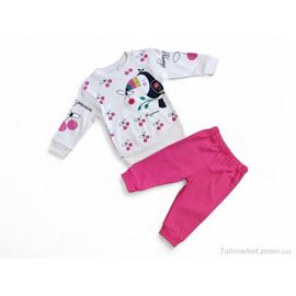 Дитяча піжама Весна/осінь 35652 малиновий реглан-штани (4 шт. р.сітка6-24) "Kids-modnik" недорого оптом від прямого постачальника