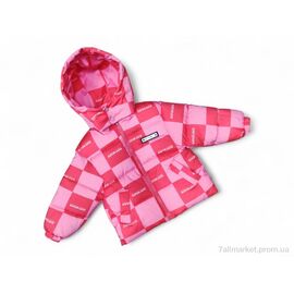 Куртка дитяча Зима 180 рожевий з червоним єврозима (3 шт. р.сітка5-9) "Kids-modnik" недорого оптом від прямого постачальника