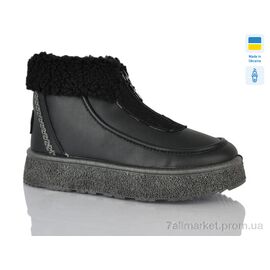 Фотография Ботинки женские стильные зима Даго Ж1902 чорний (6 пар р.37-41) "Progress" недорого оптом от прямого поставщика