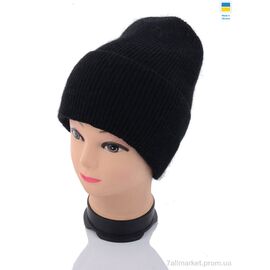 Жіноча шапка Зима Ангора на флісі 02166-12 black (2 шт. р.сітка56-60) "Angelica" недорого оптом від прямого постачальника