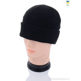 Шапка чоловіча Зима MW002-1 на флісі black (5 шт. р.сітка56-62) "Angelica" недорого оптом від прямого постачальника