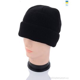 Шапка чоловіча Зима MW001-1 на флісі black (5 шт. р.сітка56-62) "Angelica" недорого оптом від прямого постачальника