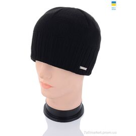 Шапка чоловіча Зима MW007-1 на флісі black (5 шт. р.сітка56-62) "Angelica" недорого оптом від прямого постачальника