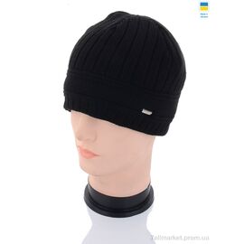 Шапка чоловіча Зима MW008-1 на флісі black (5 шт. р.сітка56-62) "Angelica" недорого оптом від прямого постачальника