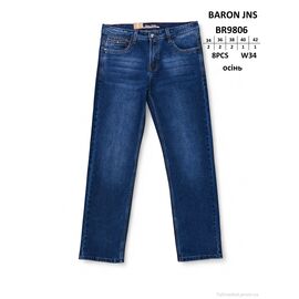 Джинси чоловічі Весна/осінь BR9806 (8 шт. р.сітка34-42) "Baron" недорого оптом від прямого постачальника