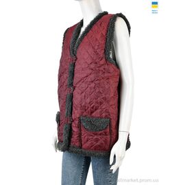 Жилетка жіноча Зима Жилетка бордово-сірий (8 шт. р.сітка48-62) "LiBang" недорого оптом від прямого постачальника