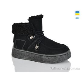 Черевики жіночі стильні Зима 1902 чорний (6 пар р.37-41) "Зручне взуття" недорого оптом від прямого постачальника