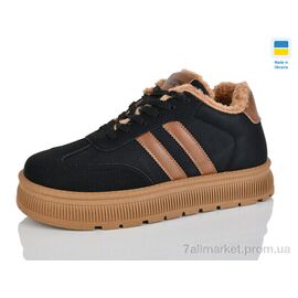 Кросівки жіночі модні Зима 5105 чорний (8 пар р.36-41) "DeMur" недорого оптом від прямого постачальника