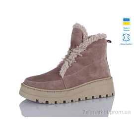 Черевики жіночі стильні Зима 2215 капучино-беж.з беж-п.зима (6 пар р.37-41) "Sali" недорого оптом від прямого постачальника