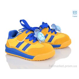Фотография Кроссовки детские модные Весна/осень D37171 жовто-синій (8 пар р.22-26) "КалориЯ" недорого оптом от прямого поставщика
