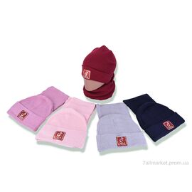 Фотография Женская шапка Зима Y938-1 (шапка+баф) mix (5 шт. р.сетка 48-52) "Red Hat" недорого оптом от прямого поставщика