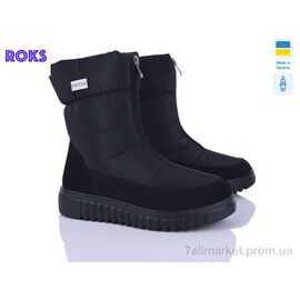 Дутики жіночі утеплені Зима 4403 чорний (6 пар р.38-42) "Roks" недорого оптом від прямого постачальника