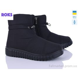 Дутики жіночі утеплені Зима 4410 чорний (6 пар р.38-42) "Roks" недорого оптом від прямого постачальника