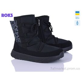 Дутики жіночі утеплені Зима 3713 чорний (6 пар р.37-42) "Roks" недорого оптом від прямого постачальника