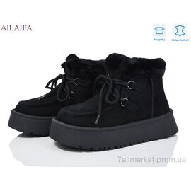 Фотография Угги женские утепленные зима M031 black (8 пар р.36-41) "Ailaifa" недорого оптом от прямого поставщика