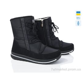 Дутики жіночі утеплені Зима 3119 чорний (6 пар р.37-42) "Paolla" недорого оптом від прямого постачальника